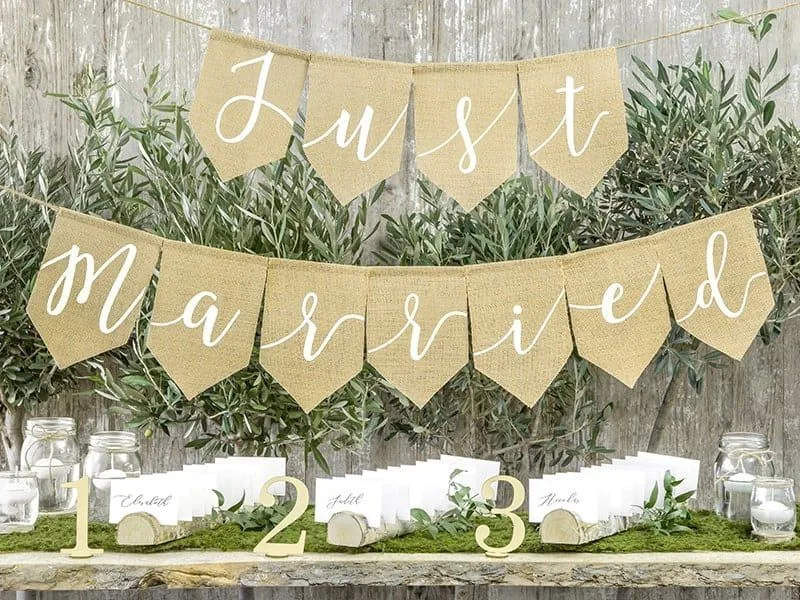 Flaggbanner - Sekkestrie - Just Married
