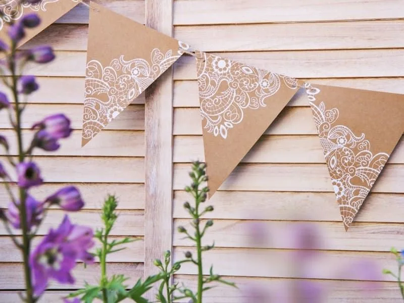 Vimpelrekke - Kartong med Lace designs - 210cm