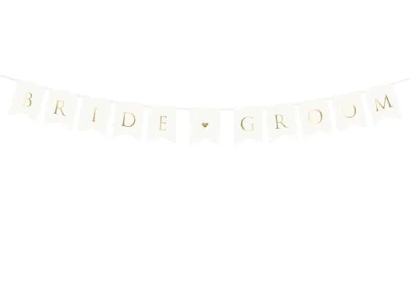 BRIDE GROOM - Banner - 15 x 155 cm - Hvit - miniatyrbilde
