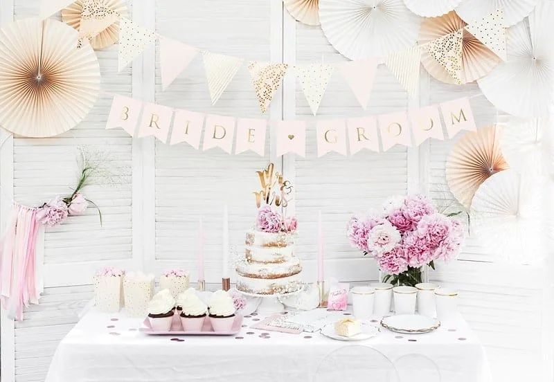 BRIDE GROOM - Banner - 15 x 155 cm - Lys rosa