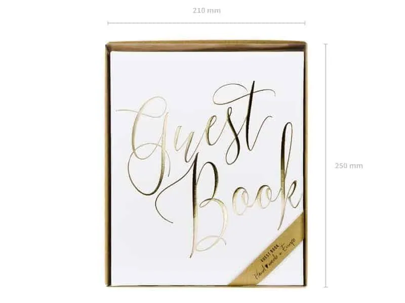Gjestebok - Guest Book - Gull - miniatyrbilde