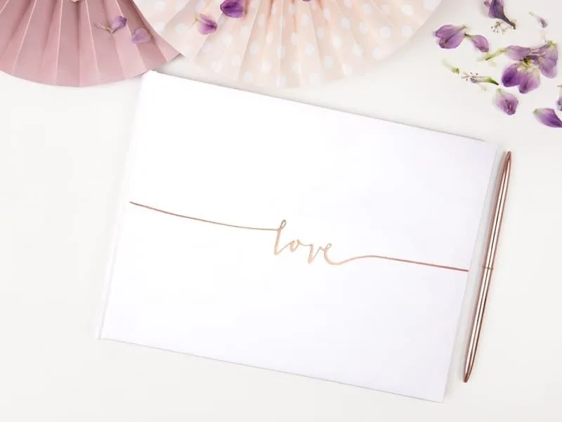 Gjestebok - LOVE - Rosegull