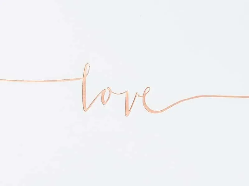 Gjestebok - LOVE - Rosegull - miniatyrbilde