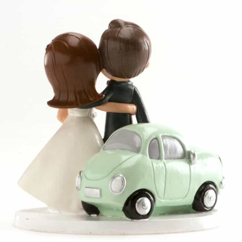 Brudepar med Bryllupsbil - 12 cm | bilde 3