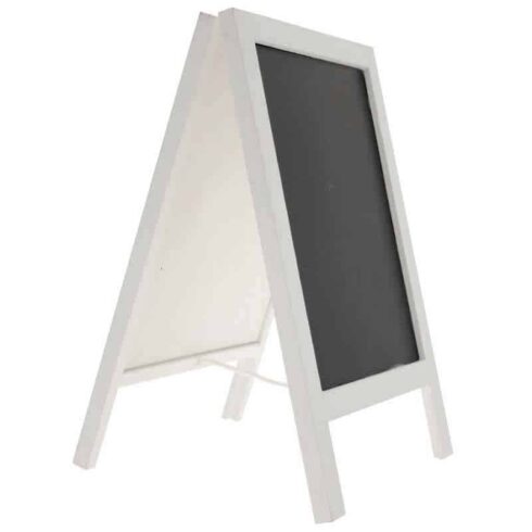 Tavlebukk - Hvit ramme av tre med Blackboardtavle | bilde 3