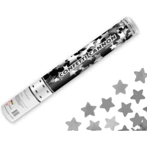Konfettikanon - Sølvstjerner - 60cm lengde | bilde 1