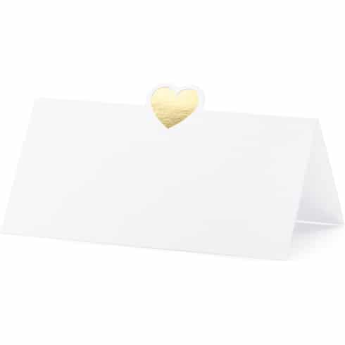 Bordkort til Bryllup - Gullhjerte - 10 stk | bilde 1