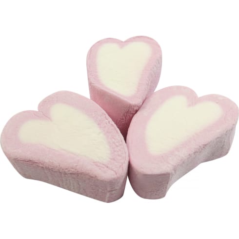 Marshmallows Hjerter - Vanilje - 1 kg - Hvite og Rosa | bilde 2