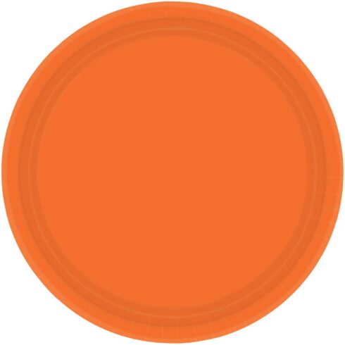 Papptallerken Ensfarget - Oransje - 23cm - 8 stk | bilde 1