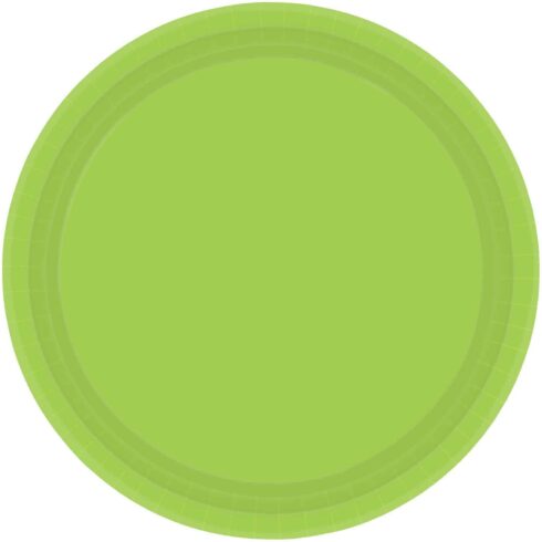 Papptallerken Ensfarget - Limegrønn - 23cm - 8 stk | bilde 1