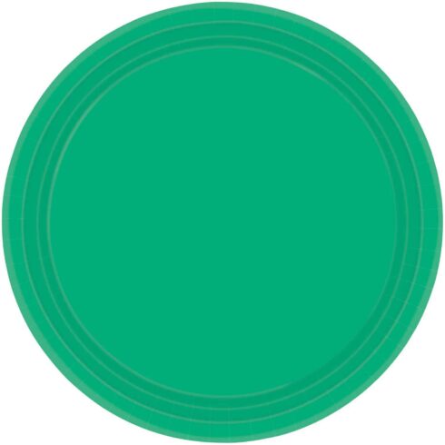 Papptallerken Ensfarget - Grønn - 23cm - 8 stk | bilde 1