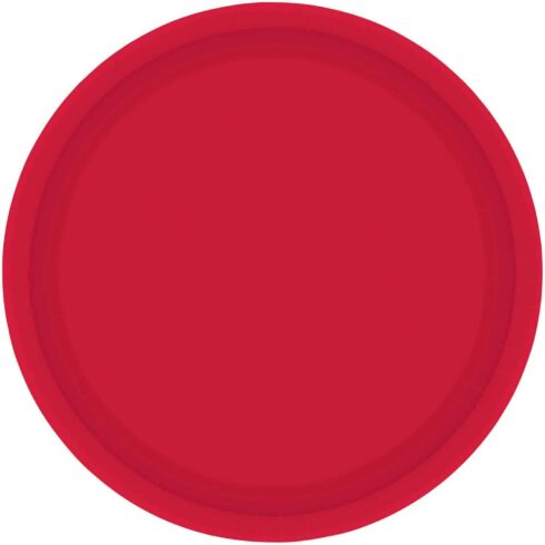 Papptallerken Ensfarget - Rød - 23cm - 8 stk | bilde 1