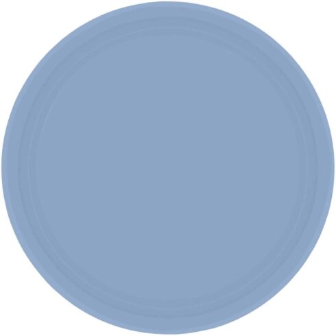 Papptallerken Ensfarget - Pastellblå - 23cm - 8 stk | bilde 1
