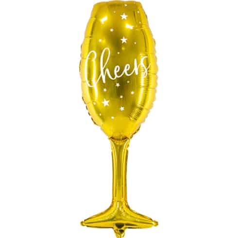 Folieballong - Champagneglass - 28x80cm - Gull | bilde 1