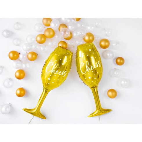 Folieballong - Champagneglass - 28x80cm - Gull | bilde 3