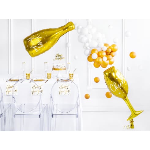 Folieballong - Champagneglass - 28x80cm - Gull | bilde 2