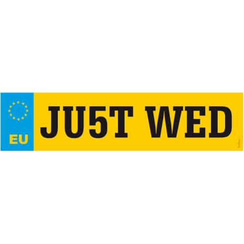 Bilskilt til bryllupsbil - Just Wed EU | bilde 1
