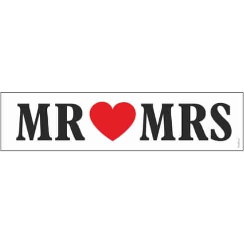 Bilskilt til bryllupsbil - MR hjerte MRS | bilde 1