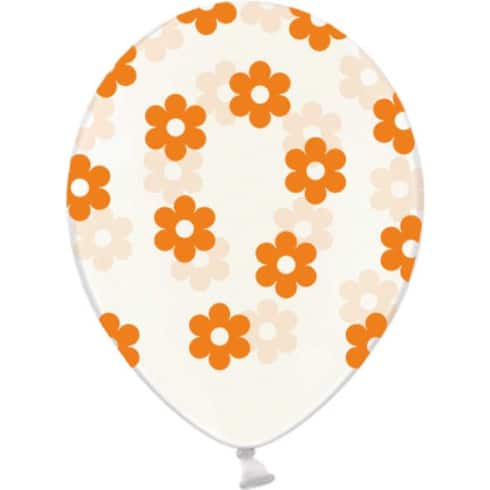 Ballonger - Klar med Blomster i Oransje - 6 stk | bilde 1