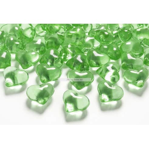 Krystallhjerter - Lys Grønn - 30 stk | bilde 1