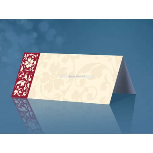 Bordkort - Blomsterswirls - Rød - 25 stk | bilde 1