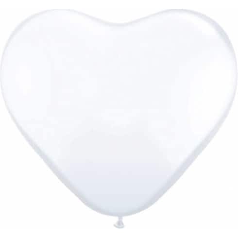 Hjerteballonger - Medium - Hvit Pastell - 100stk | bilde 1