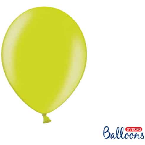 Ballonger - 27cm - Metallic - Limegrønn - 10 stk | bilde 1