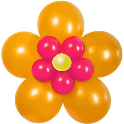 DIY Ballonger - Blomst - Orange og Rosa - 70cm | bilde 1
