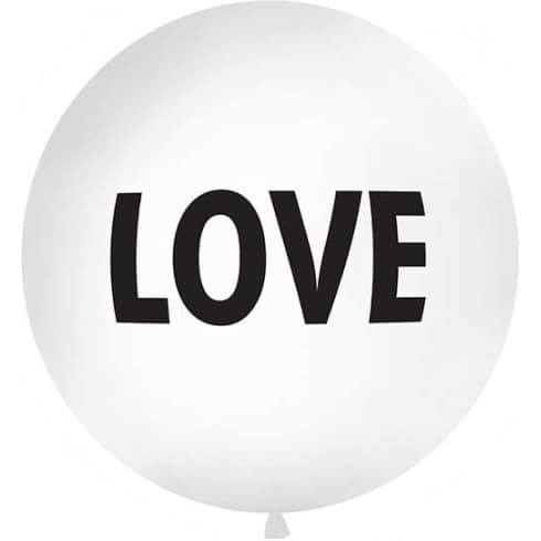 Megaballong - 1 meter - LOVE- Hvit | bilde 1