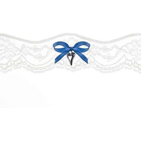 Strømpebånd med Blonder - Sløyfe i mørk blå | bilde 1