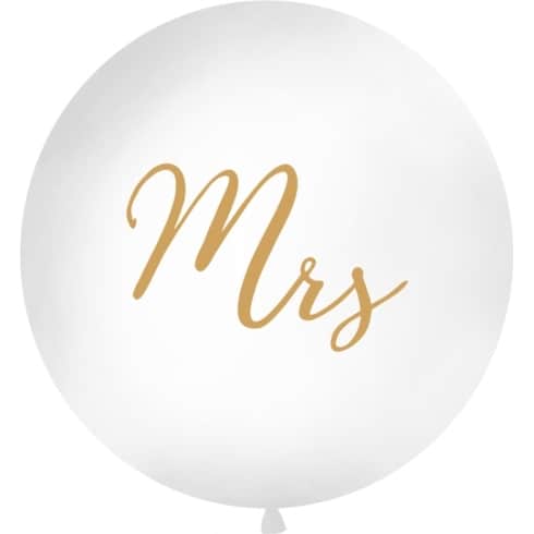 Megaballong - 1 meter - Mrs - Hvit og Gull | bilde 1