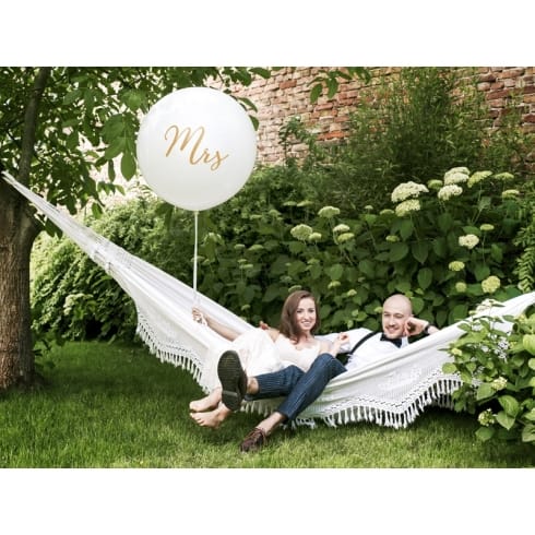 Megaballong - 1 meter - Mrs - Hvit og Gull | bilde 2