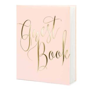 Gjestebok - Pudder Rosa - Guest Book - Gull
