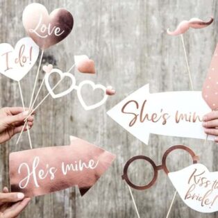 Photobooth Effektsett - Bryllupsmiks - Rose gold